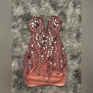 Pink Crystal and sheer birthday dress